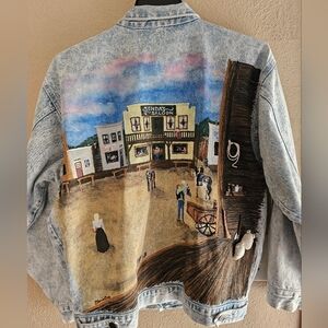 Vintage Christine light Denim Costum Western jacket men size X-large *hand made*